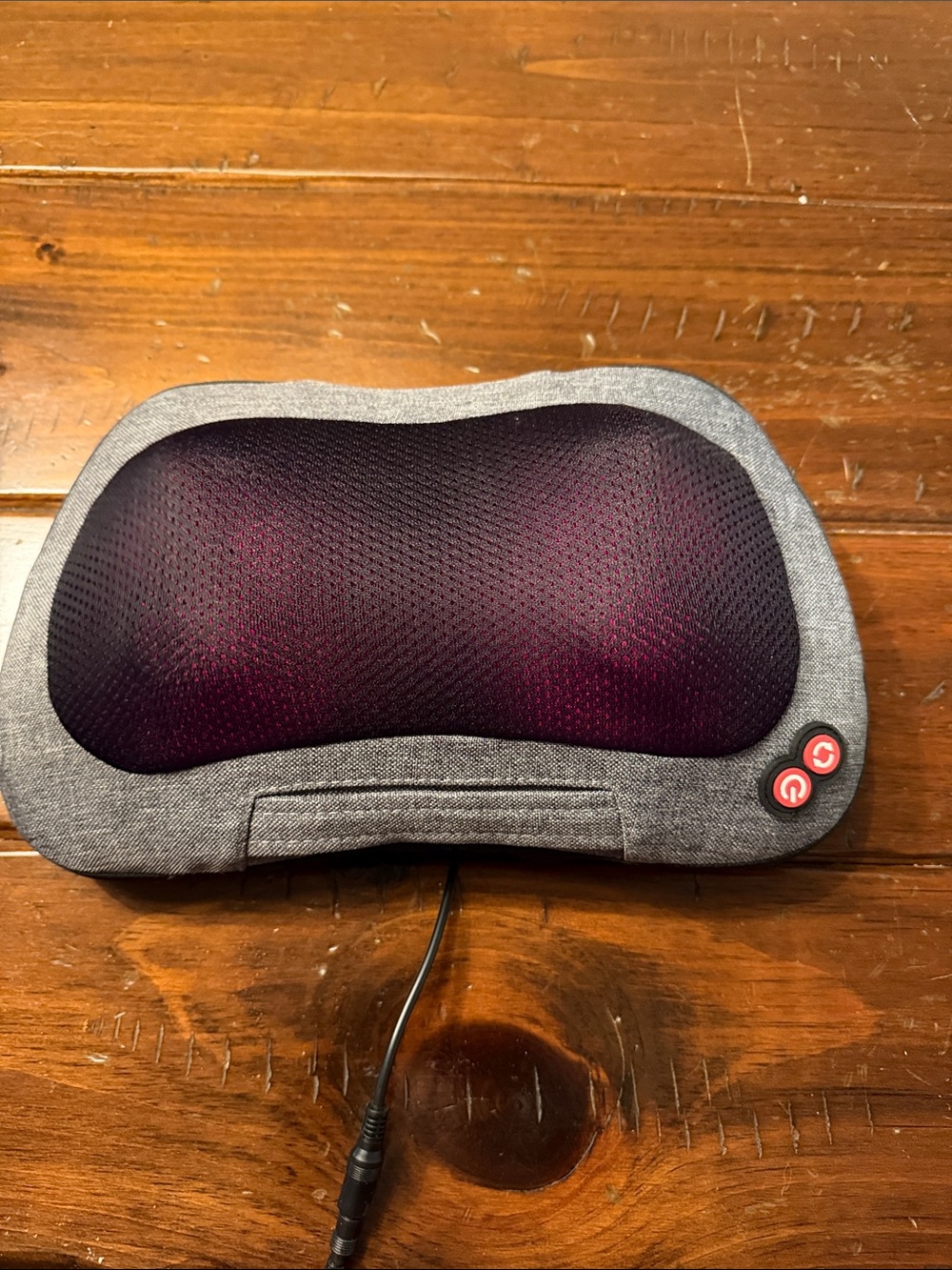 Shiatsu Massage Pillow in Charcoal Gray with heat option for back and neck